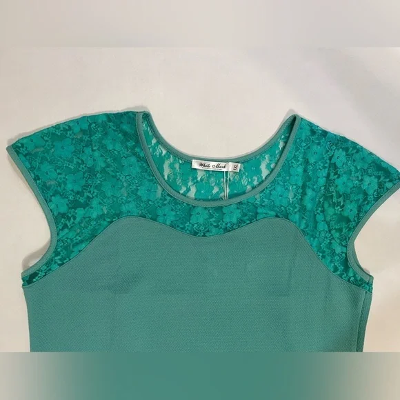 Green Lace whimsical feminine comfort Dress Size 1XL NWT - Picture 2 of 8